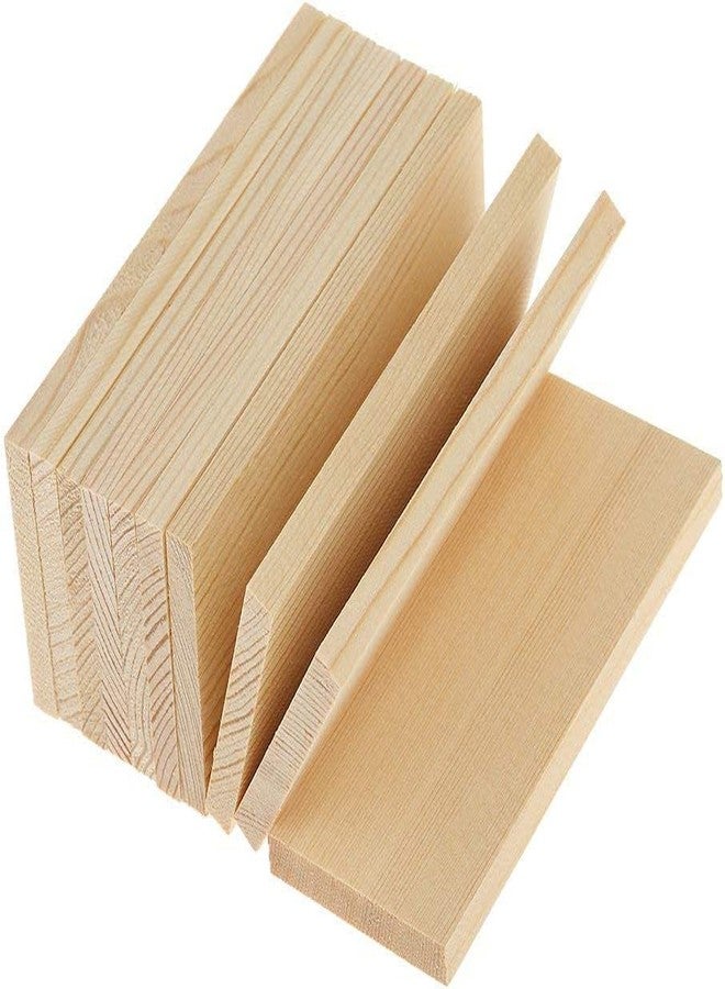 Urooz 5 Pieces Natural Pine Wood Rectangle Board Panel for Arts Craft - inch [12x5] - Image 1